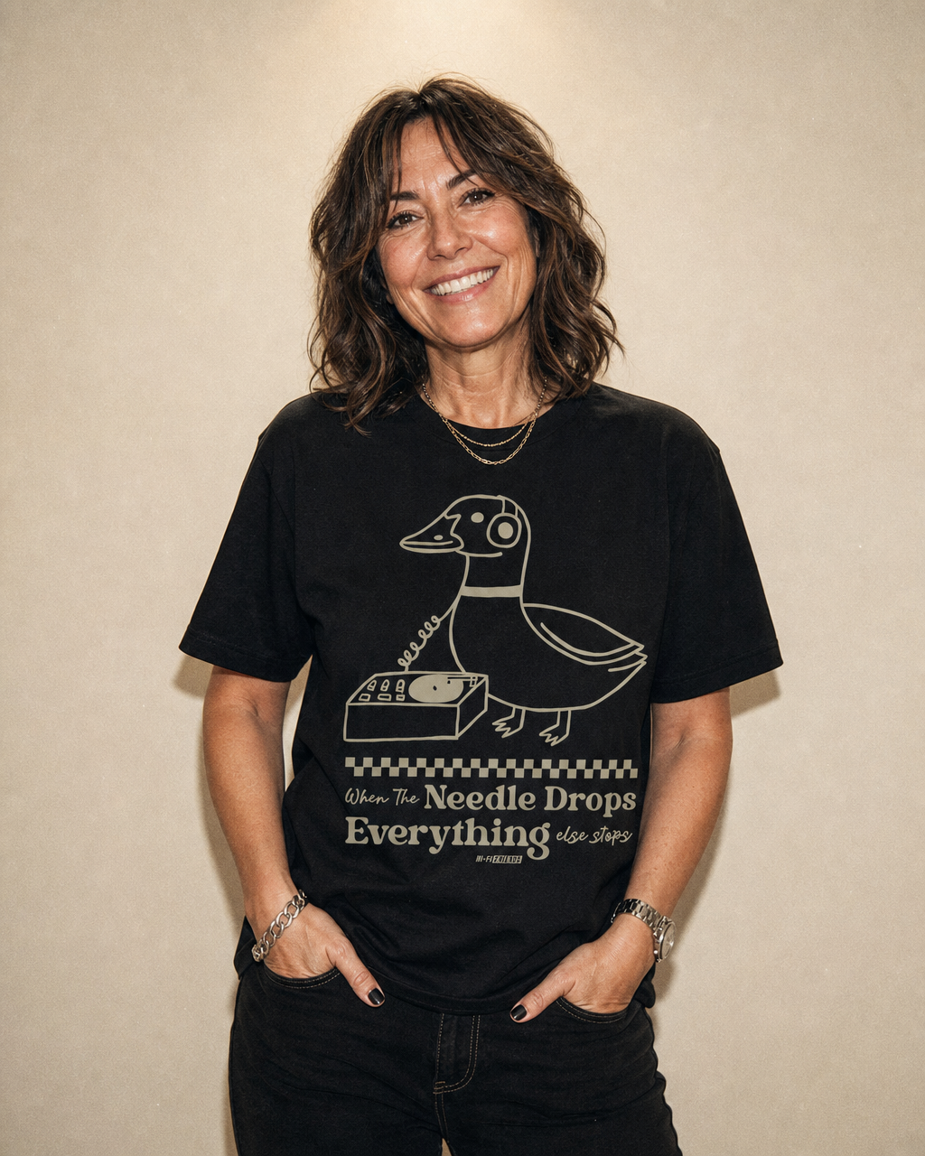 When The Needle Drops Tee — Black