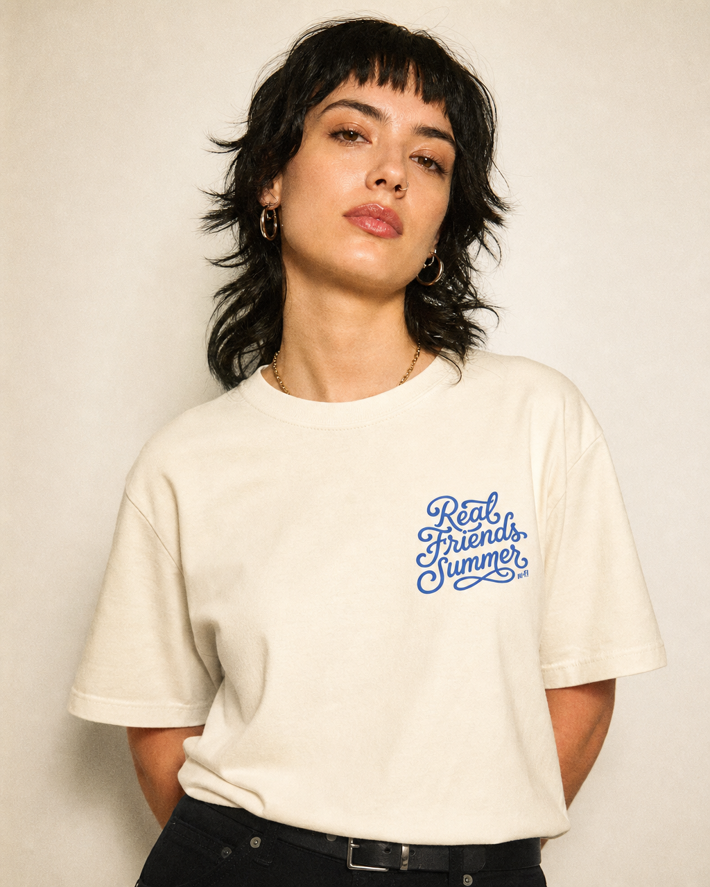 Real Friends Summer Boxy Tee — Ivory