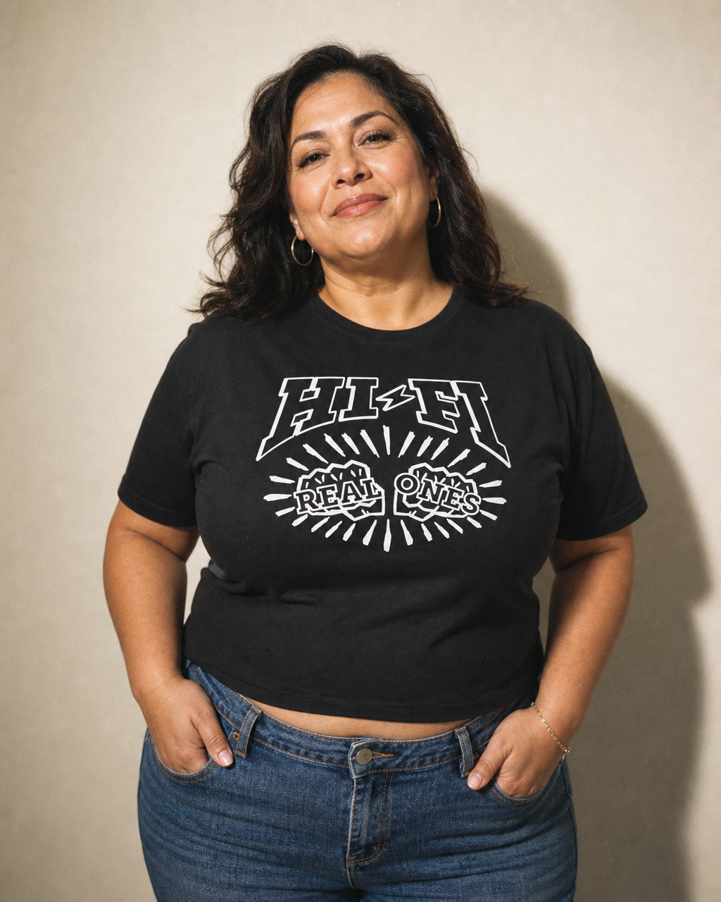 Real Ones design on a women's seamless boxy tee.