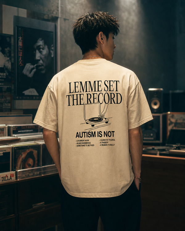 Lemme Set The Record design on a unisex tee.