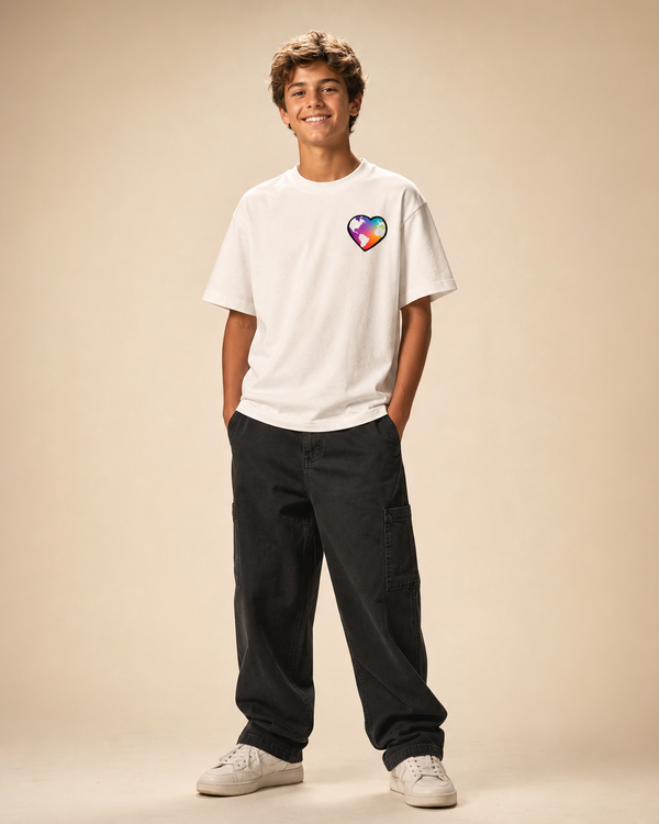 Shape The World design on a youth tee.