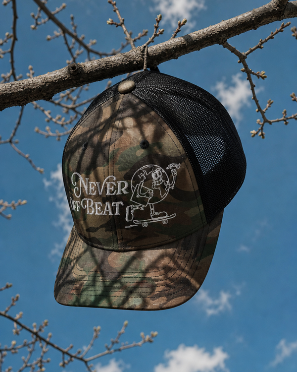 Never Off Beat Camouflage Trucker Hat