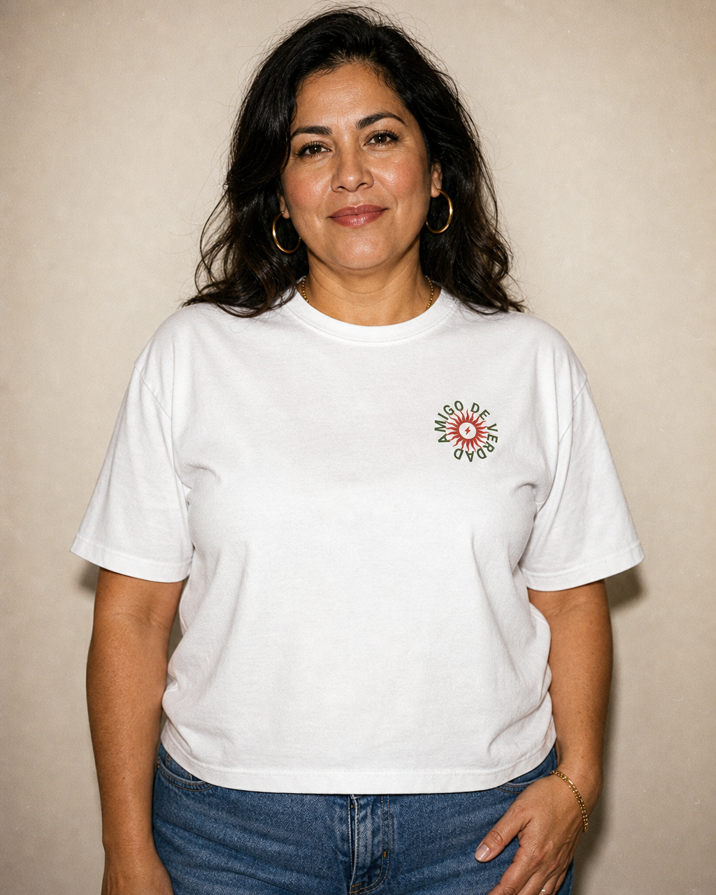 Amigo De Verdad Boxy Tee — White