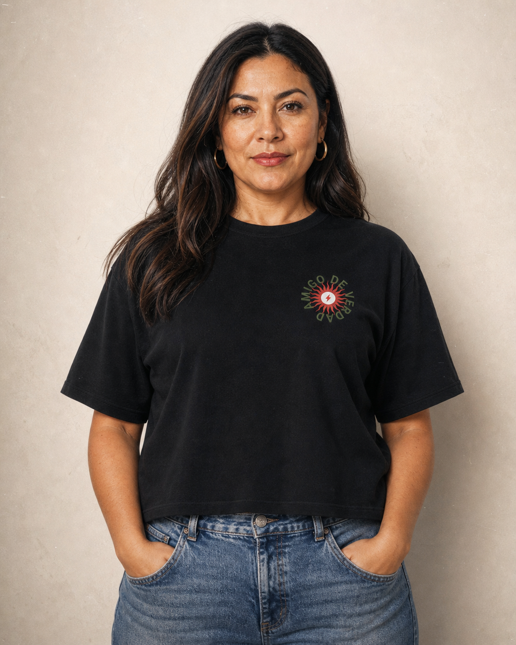 Amigo De Verdad Boxy Tee —Black