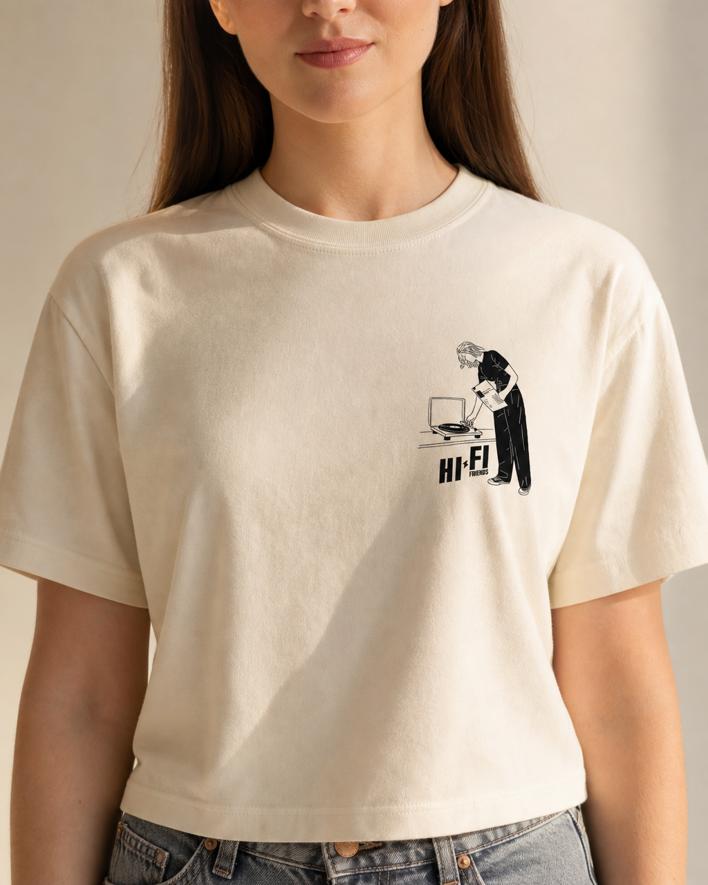 Lemme Set The Record design on a women's seamless boxy tee.