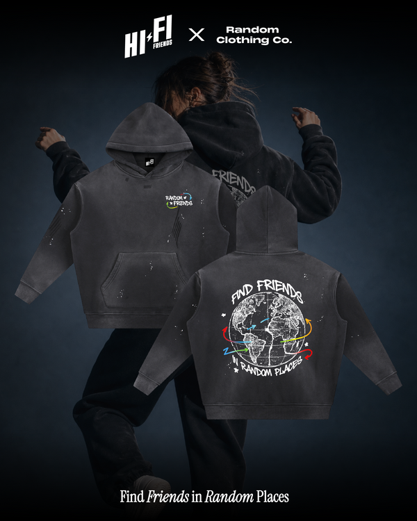 Find Friends in Random Places Frayed Fleece Hoodie