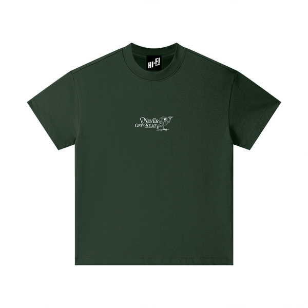 Never Off Beat Youth Tee — Blackish Green