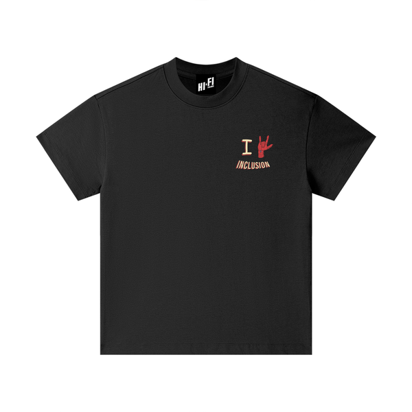 I Love Inclusion design on a youth tee.