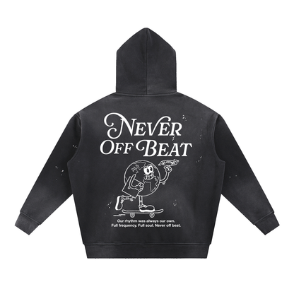 Never Off Beat Frayed Fleece Hoodie