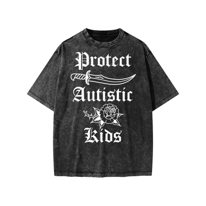 Protect Autistic Kids Youth Snow Washed Tee