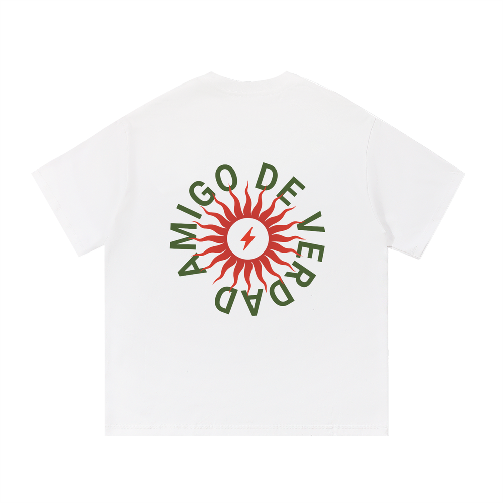 Amigo De Verdad design on a heavyweight adult unisex graphic tee.