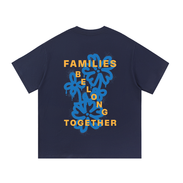 Families Belong Together design on a unisex tee.