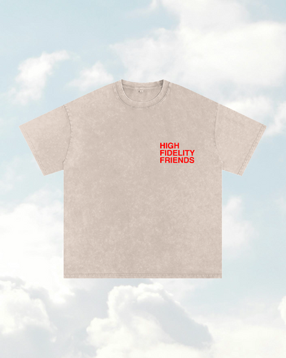 Coffee and Inclusion // Unisex Snow Washed Apricot Oversized Tee