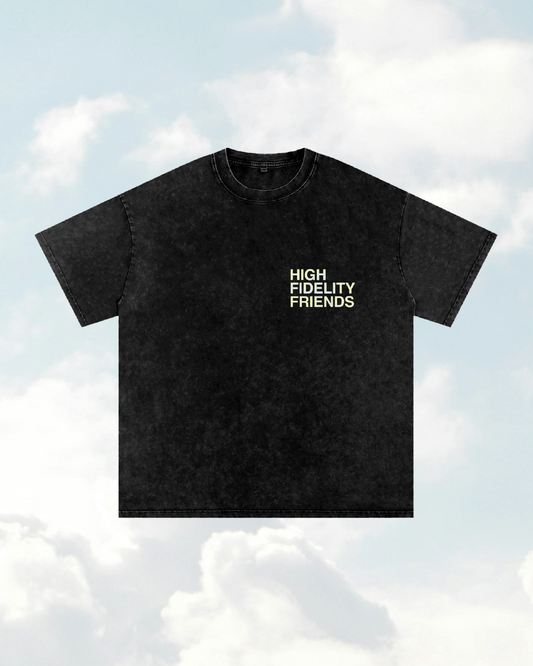 Coffee and Inclusion // Unisex Snow Washed Black Oversized Tee