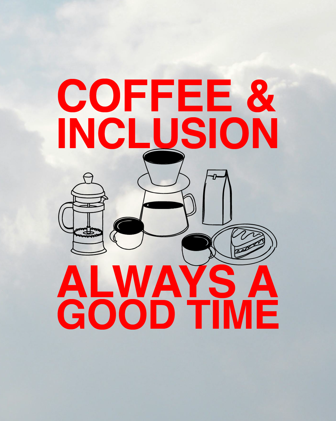 Coffee and Inclusion // Unisex Snow Washed Apricot Oversized Tee