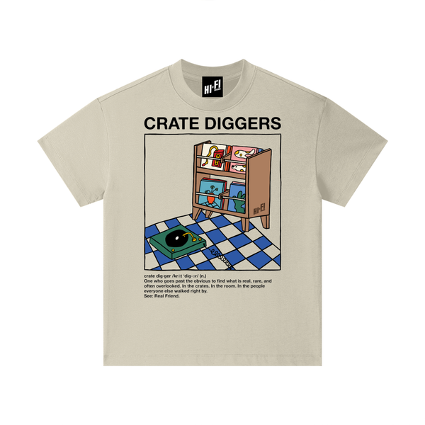 Crate Diggers Youth Tee — Sand Color