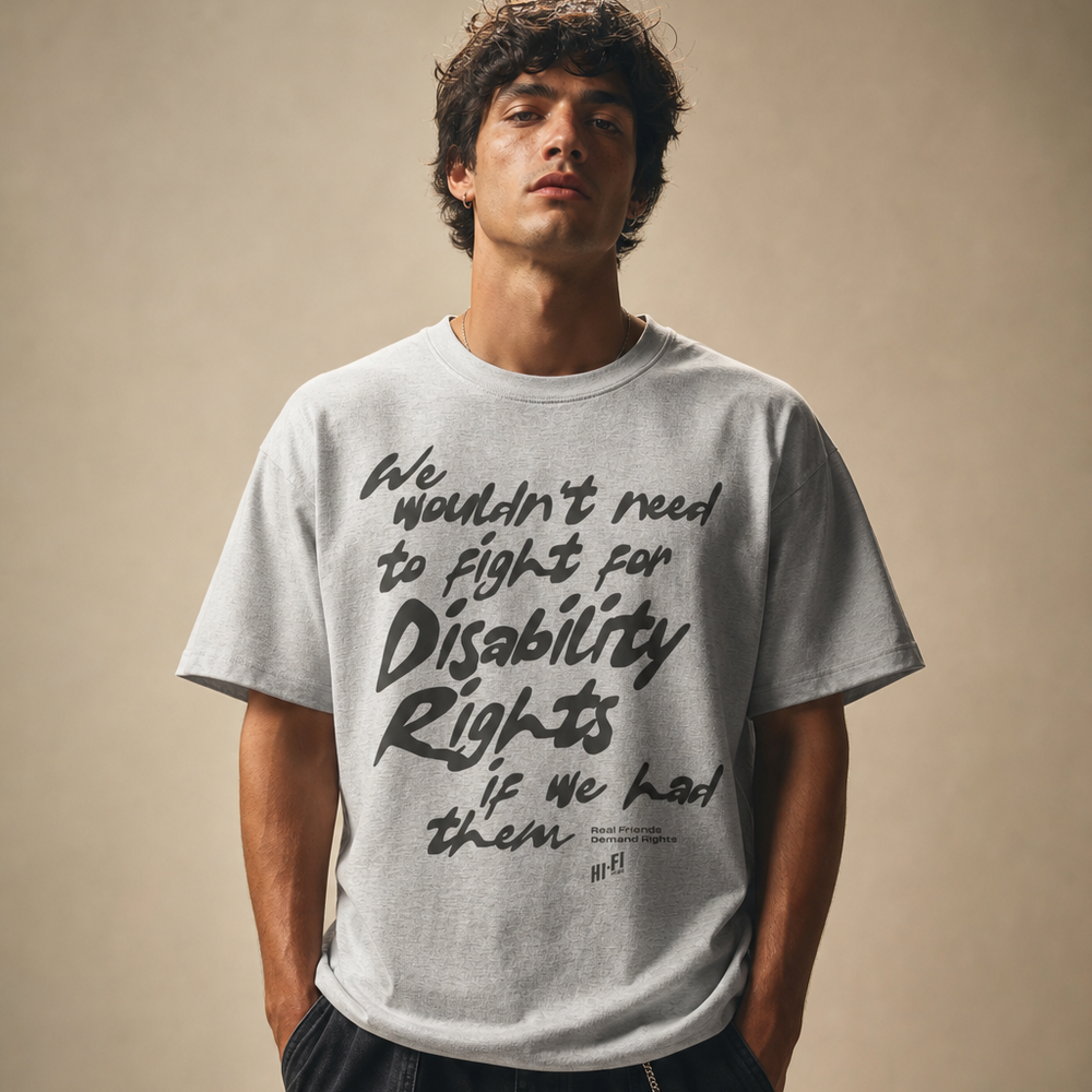Disability Rights design on a heavyweight adult unisex graphic tee.