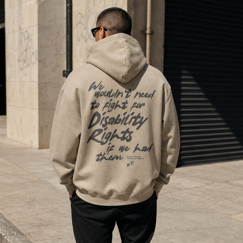 Disability Rights design on a comfortable casual hoodie.