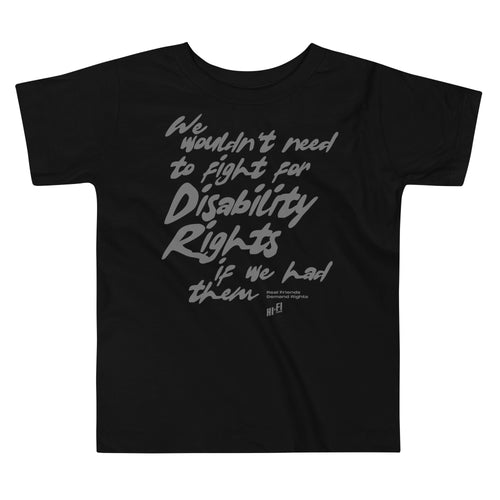 Disability Rights design on a tagless, sensory-friendly toddler tee.