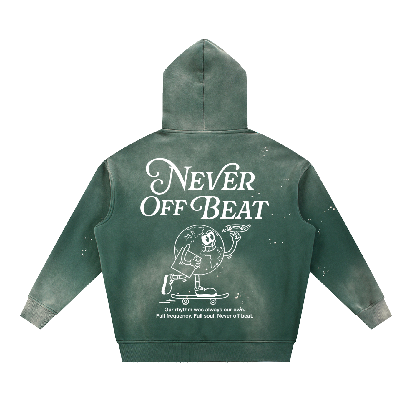 Never Off Beat Frayed Fleece Hoodie