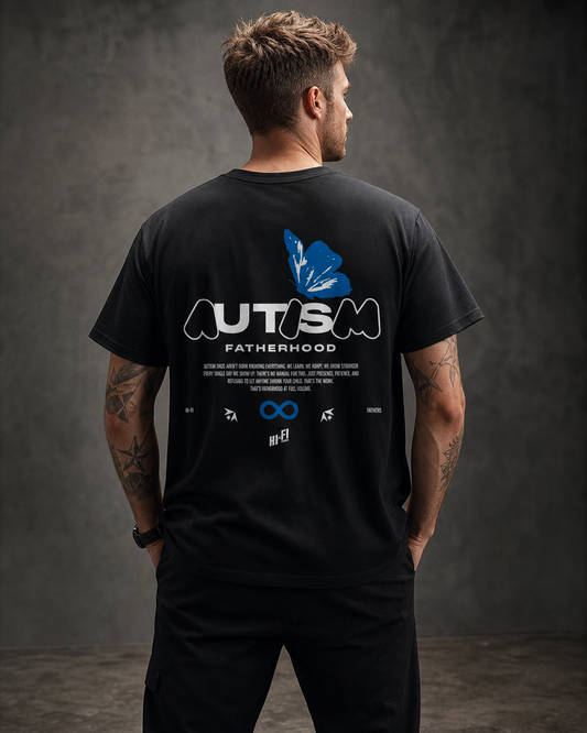 Autism Fatherhood graphic tee in Hi-Fi Fathers inclusive streetwear style.
