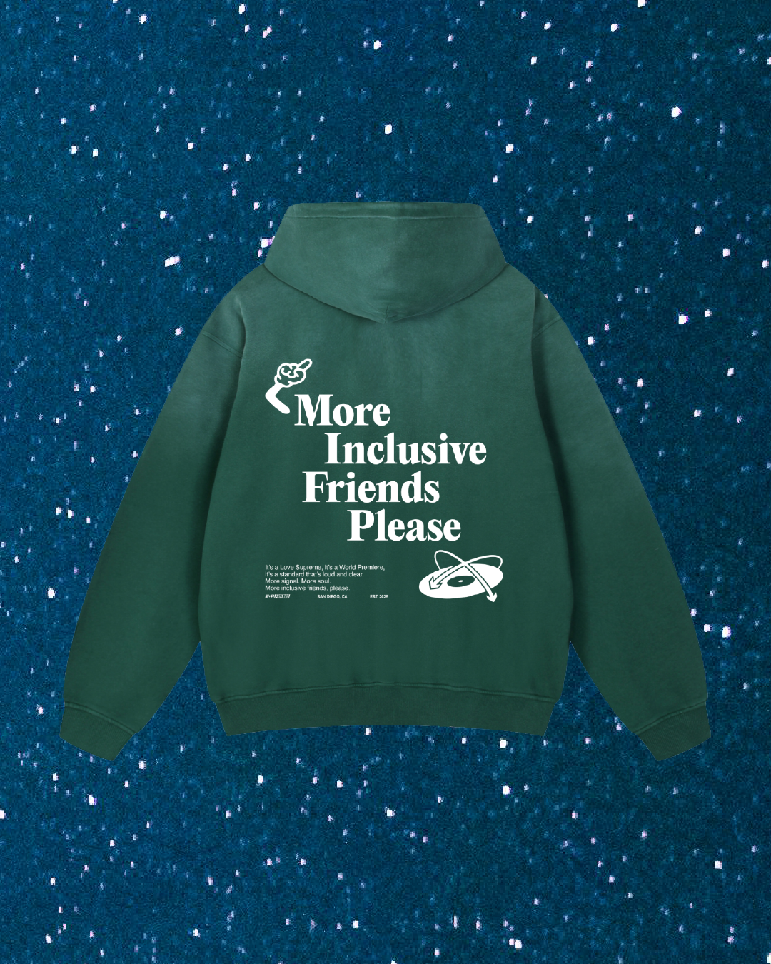More Inclusive Friends Please // Heavyweight Sunfade Oversized Hoodie