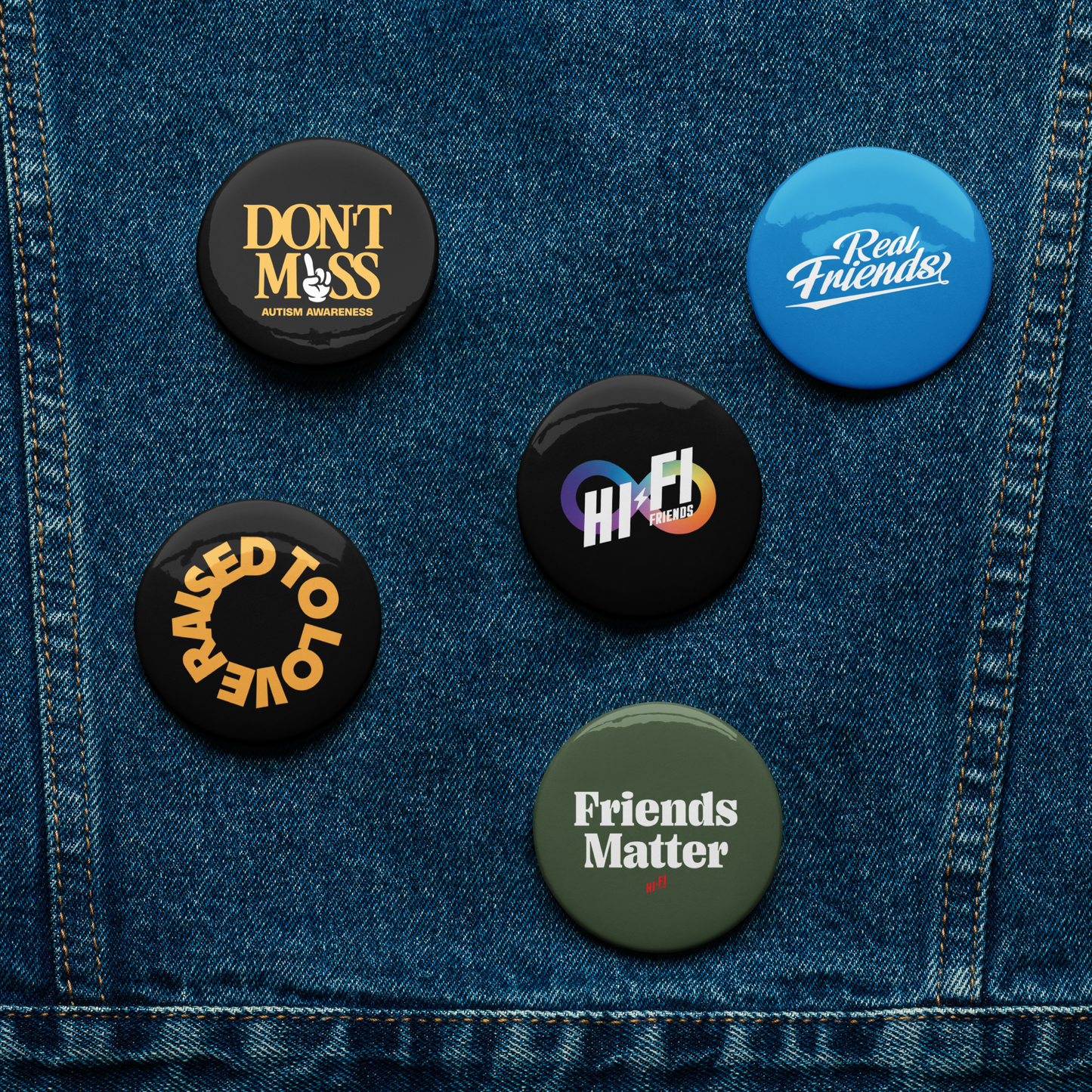 Button Volume 2 // Set of 5 2.25" Pin Buttons