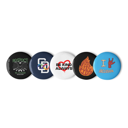 Button Volume 1 // Set of 5 2.25" Pin Buttons
