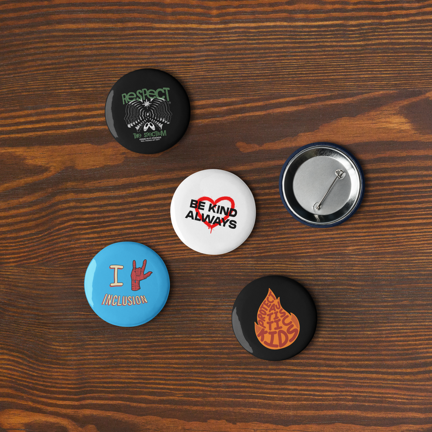 Button Volume 1 // Set of 5 2.25" Pin Buttons