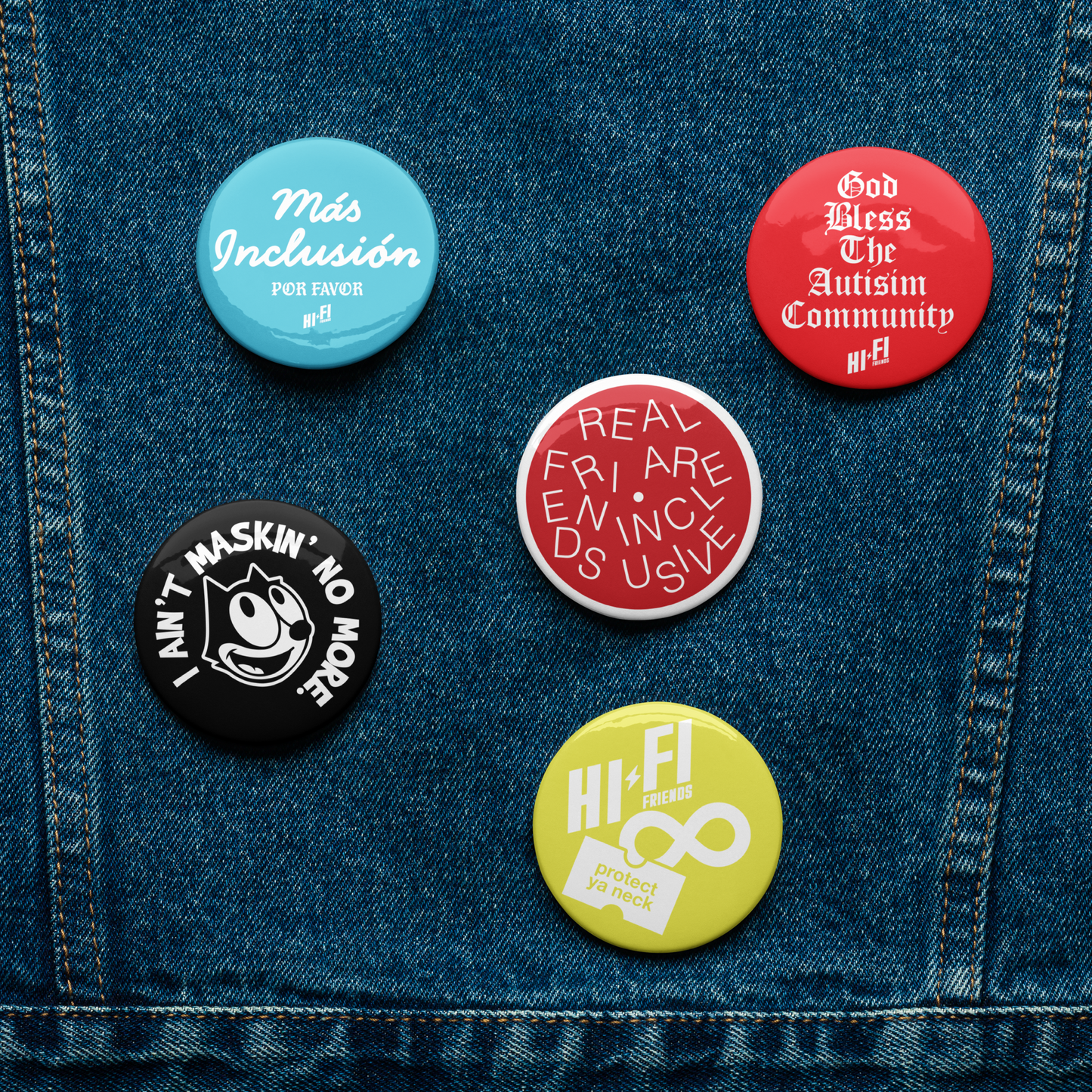 Button Volume 4 // Set of 5 2.25" Pin Buttons