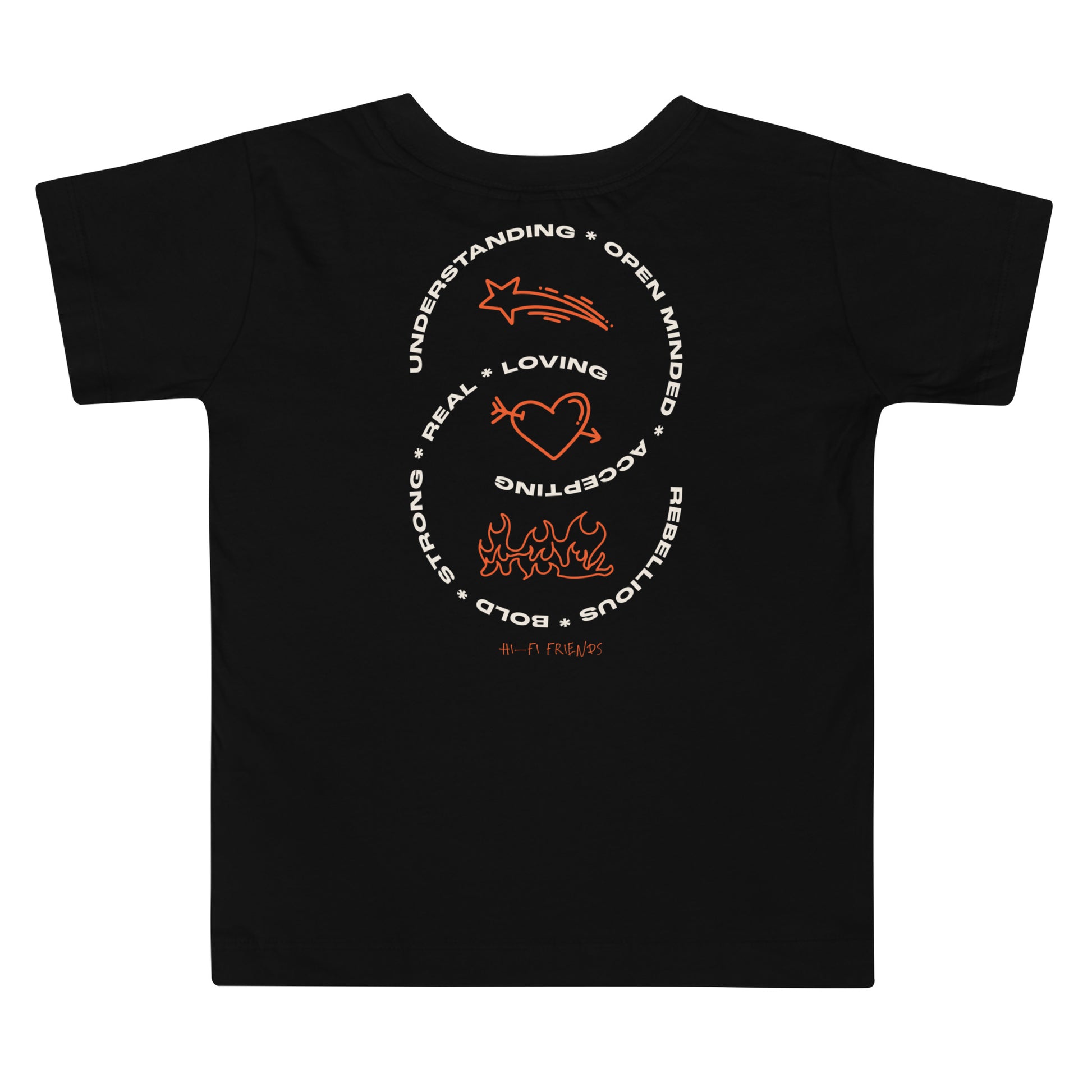 Toddler Real Friends Attributes short sleeve t-shirt in a relaxed, comfortable fit.