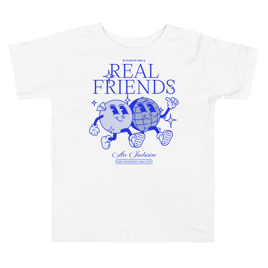 Toddler Real Friends Are Inclusive short sleeve t-shirt in a relaxed, comfortable fit.