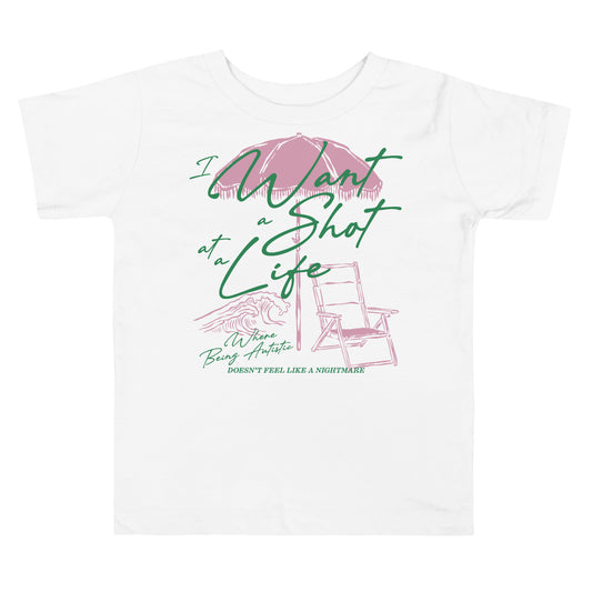 Toddler Shot at Life light short sleeve t-shirt in a relaxed, comfortable fit.