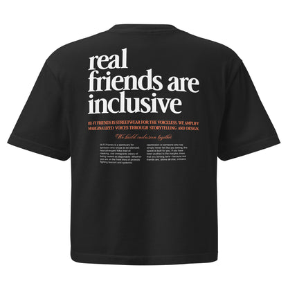 Women’s We Build Inclusion Together heavyweight boxy tee in a structured, mid-length silhouette.