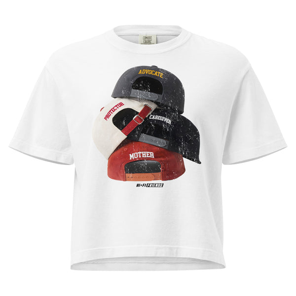 Hi-Fi Mamas: Hats Boxy Tee — White
