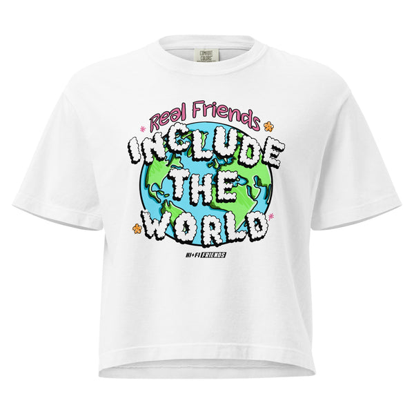 Real Friends Include The World Boxy Tee — White