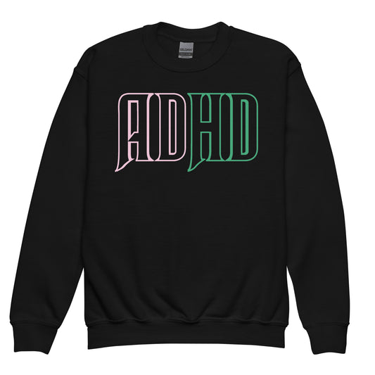 Youth Wickedly ADHD crewneck sweatshirt in a classic regular fit.