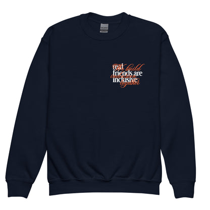 Youth We Build Inclusion Together crewneck sweatshirt in a structured midweight fleece.