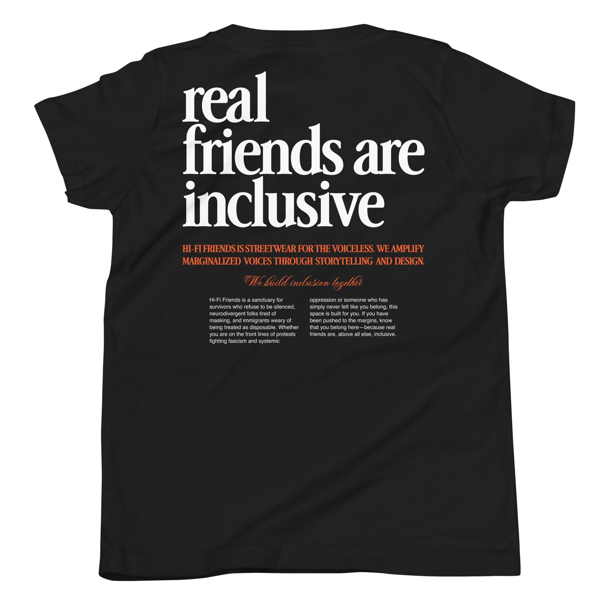 Youth We Build Inclusion Together short sleeve t-shirt in a relaxed unisex fit.