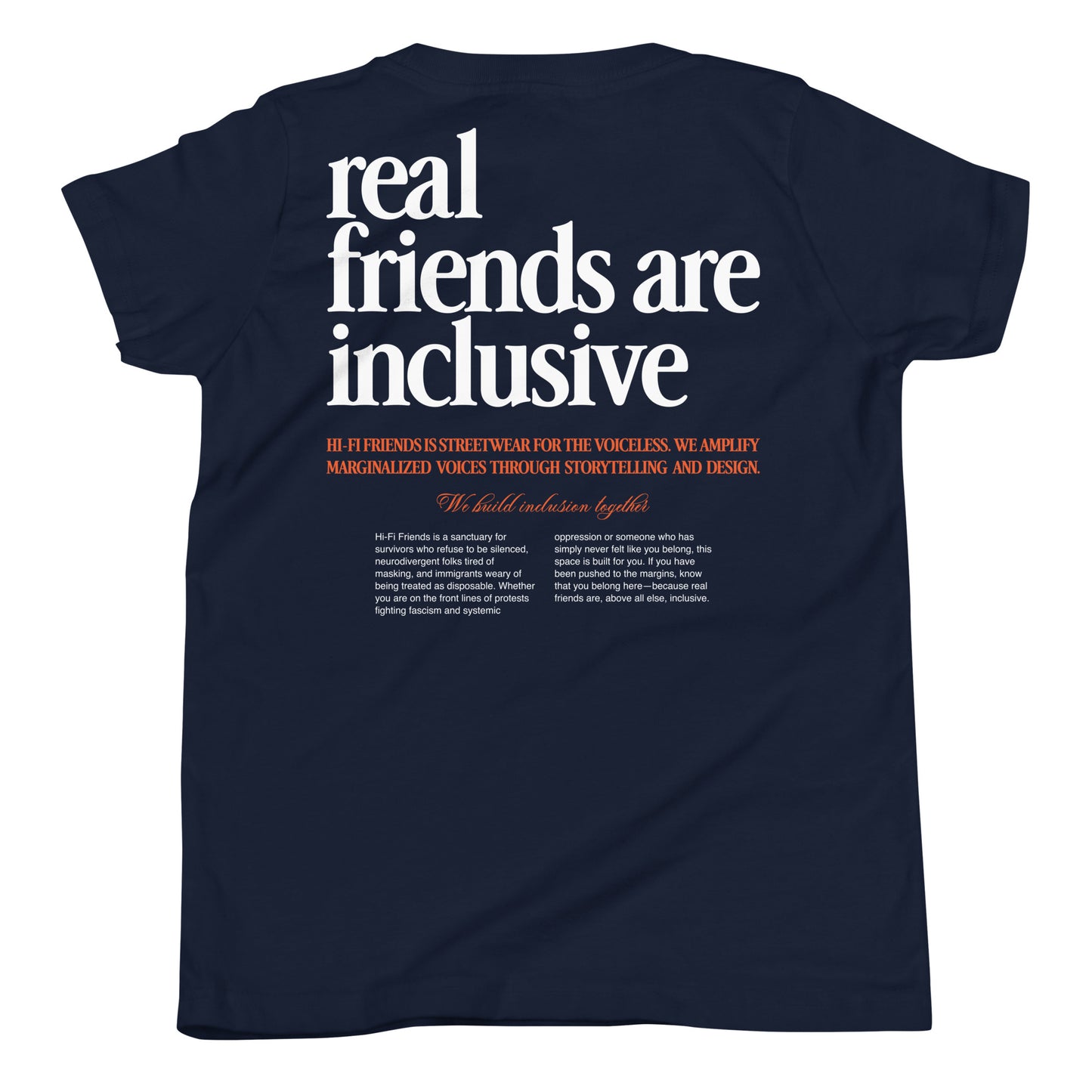 Youth We Build Inclusion Together short sleeve t-shirt in a relaxed unisex fit.