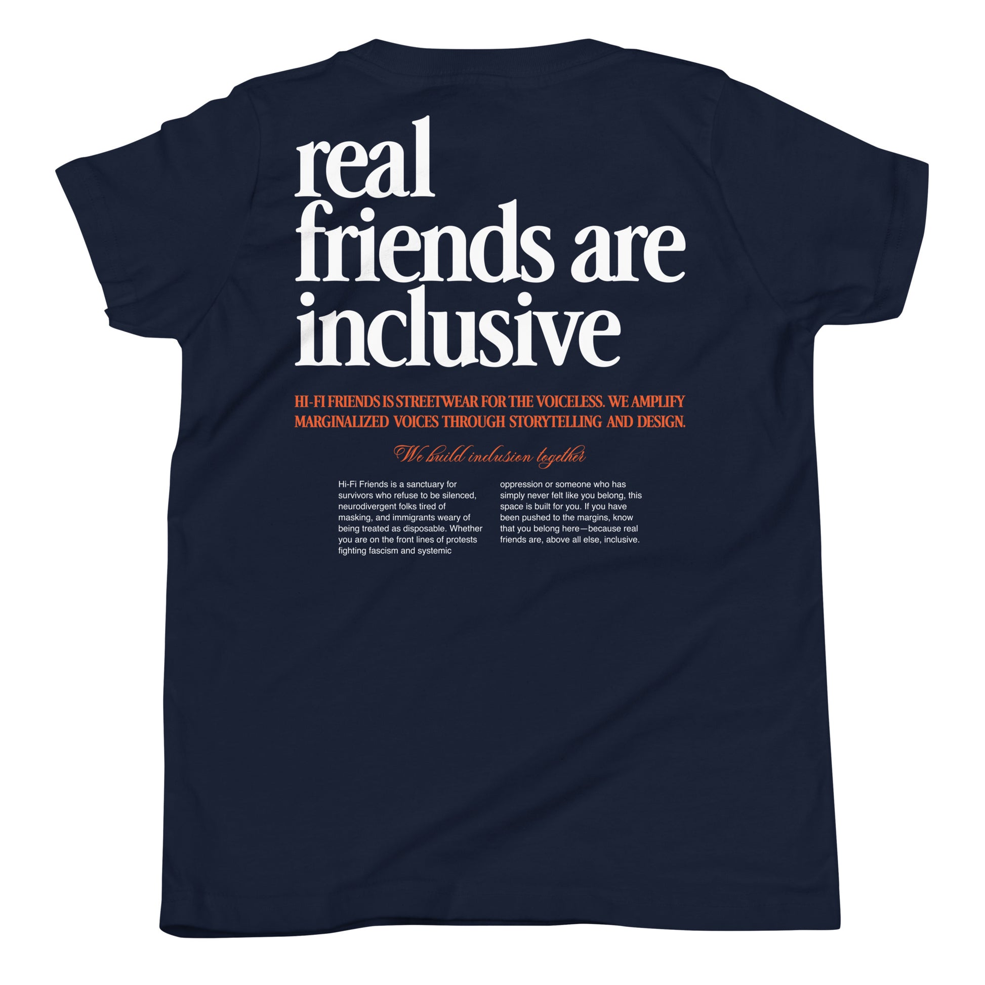 Youth We Build Inclusion Together short sleeve t-shirt in a relaxed unisex fit.